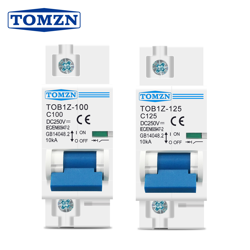 1PCS TOMZN 1P DC MCB 250V 80A 100A 125A Circuit Breaker PV System C curve Battery Main Switch