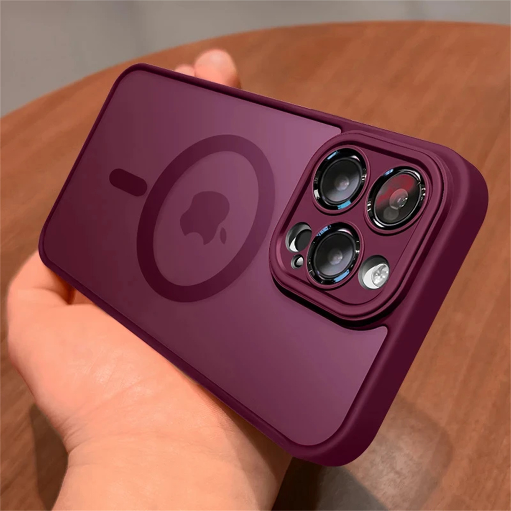Lens Protection Case For iPhone 11 12 13 Proa Mx mini 15 16 Plus iPhone 16 15 14 Matte Translucent Magsafe Wireless Charge Cover