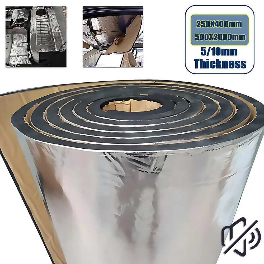 5/10mm Car Soundproof Mat Proofing Deadener Heat Noise Insulation Deadening Mat Hood Closed Cell Foam Accessories Multiple sizes