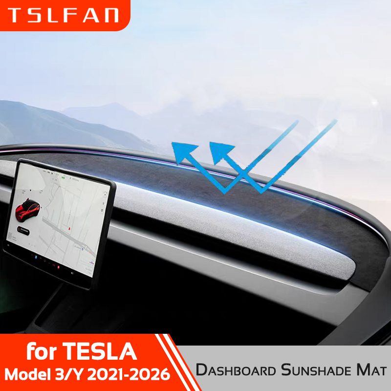 Dashboard Anti-UV Mat Cover for Tesla Model 3 Y 2021-2026 Juniper Highland Center Console Sunshade Protector Pad Car Accessories