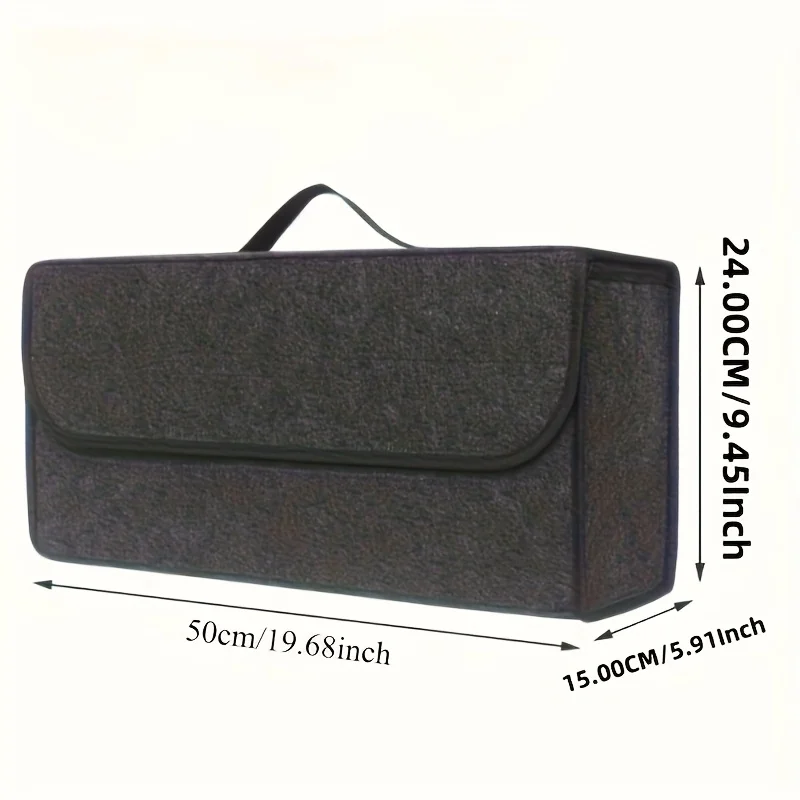 1-Pack Car Trunk Organizer: Foldable, ergonomic handle, for SUVs/sedans/trucks, durable fabric