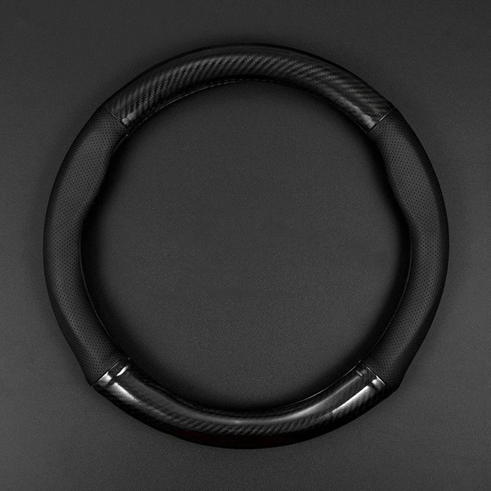 Universal Car Steering Wheel Cover Carbon Fiber Leather Three-dimensional Anti Slip, Timple And Fashionable Car Accessories