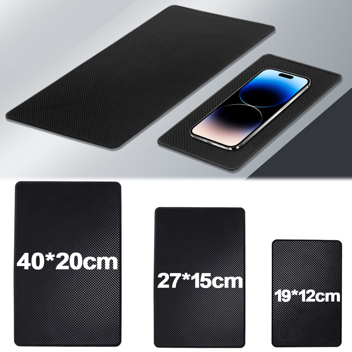 Multifunctional Car Dashboard Anti-Slip Mat Universal Car Dash Sticky Rubber Mat Phone Holder For Keys Coins Sunglass Grip Pad