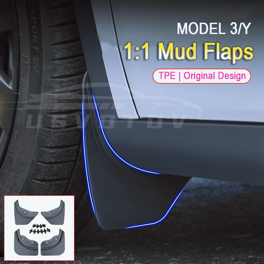 Mud Flaps for Tesla Model 3 2025 2026 Model Y Mudguard Official Original Front Rear Wheel Fender Splash Guard Travel Accessories