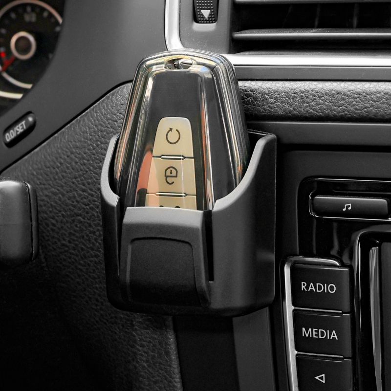 Car Key Holder Clip Car Interior Storage Box Dashboard Organizer Adhesive Mount For Card Key Rack Universal Fit