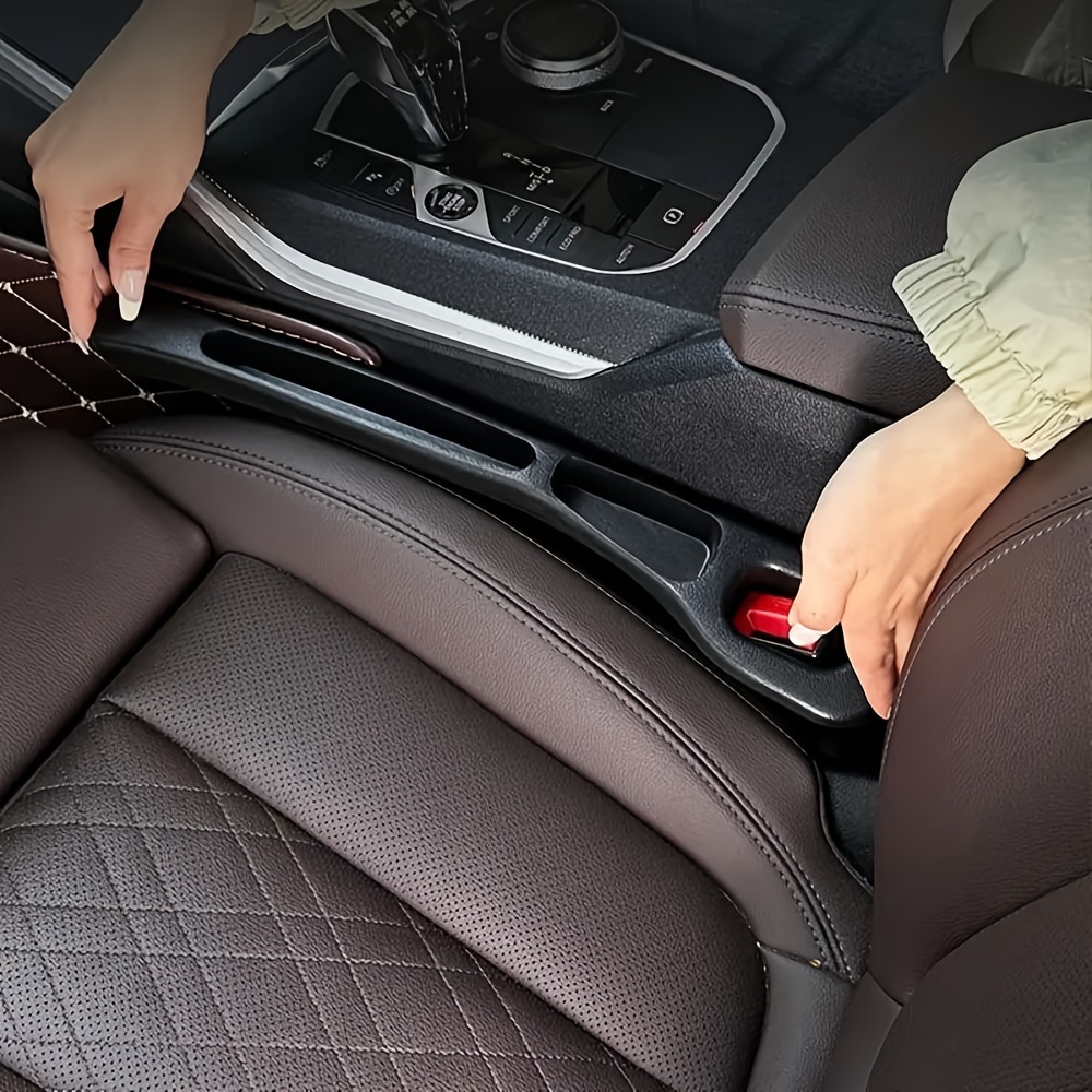 2pc Car Seat Gap Filler Organizer Pu Waterproof Car Seat Gap Plug Strip with 2 Grooves Seat Gap Storage Auto Interior Accessorie