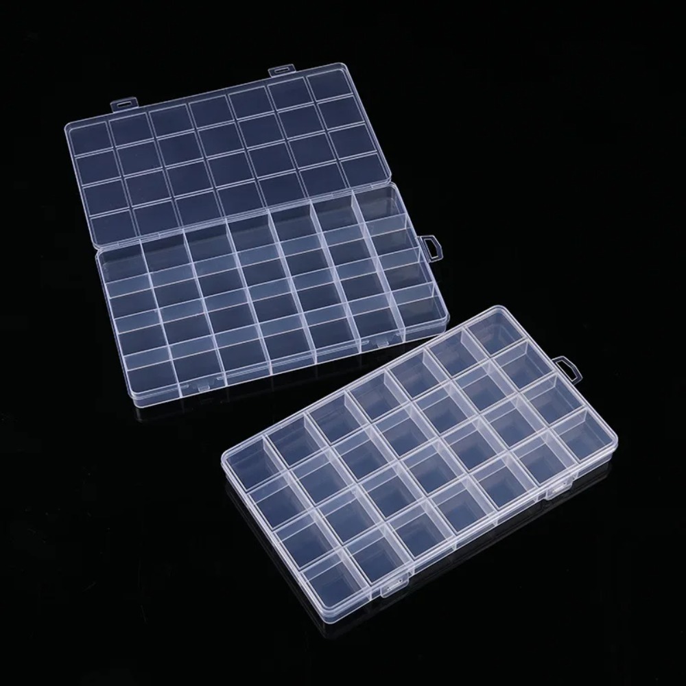 Transparent Storage Container Jewelry Box Clear Plastic Organizer Box Empty Earring Storage Organizer Display Case for Beads