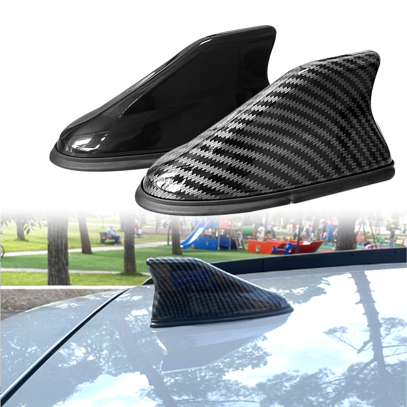 Car Shark Fin Antenna Carbon Color Auto Radio Signal Aerials Roof Antennas AM/FM Signal Aerials Waterproof  Car roof antenna