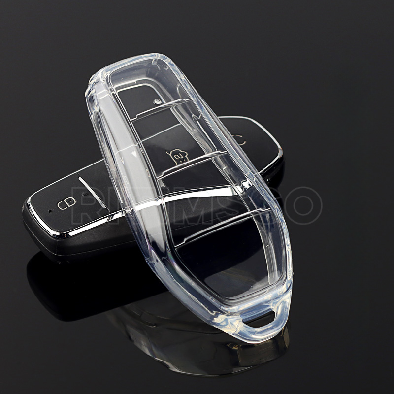 New Soft Transparent TPU Car Key Case for BYD Atto 3 Han EV Dolphin 4 Buttons Remote Control Protect Cover Auto Accessories