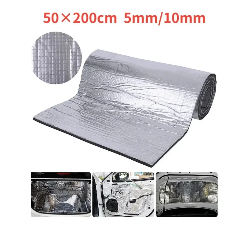 Fireproof Heat and Sound Insulation Mat 200x50cm Acoustic Thermal Mat Soundproof Wall Panels Noise Insulation for Car Deadening